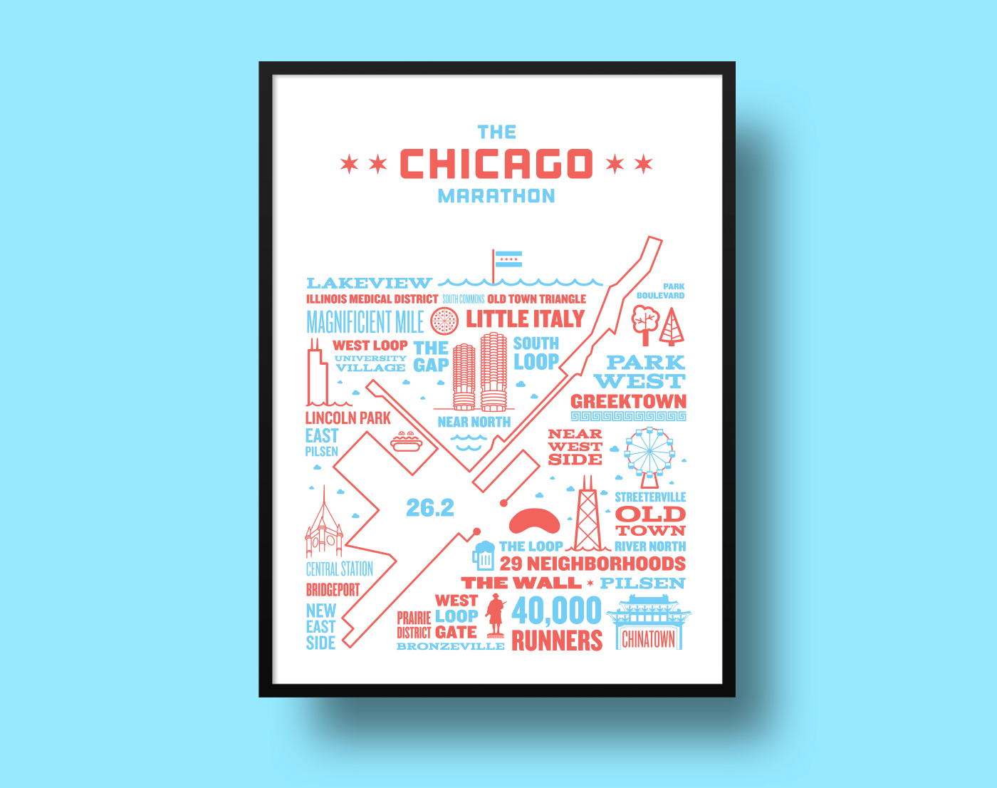 Chicago Marathon Screen Printed Poster