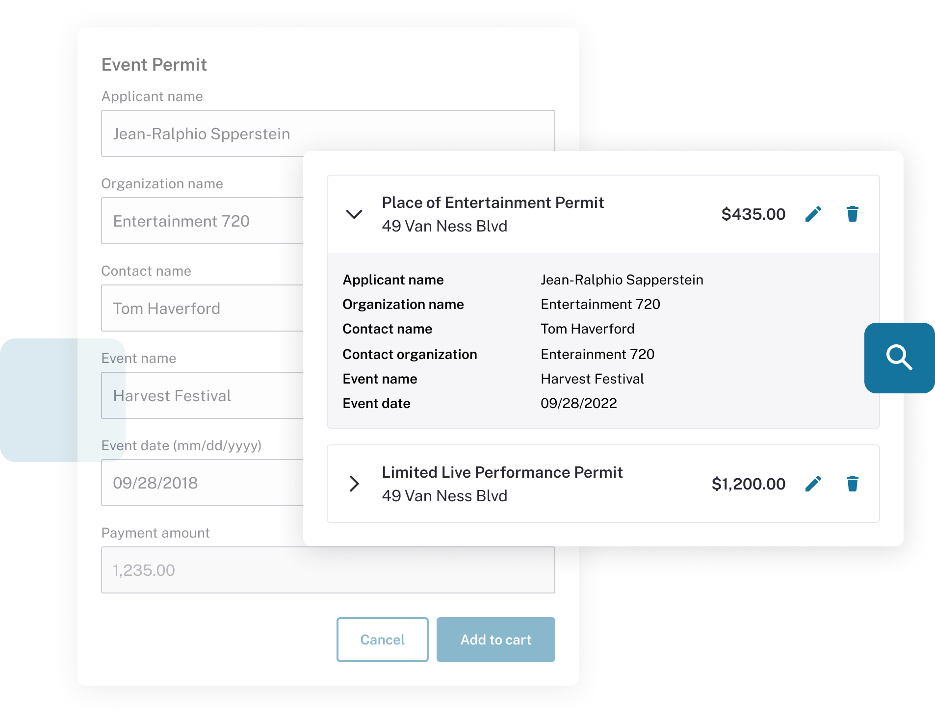 Point of Sale Cart and Lookup Interface