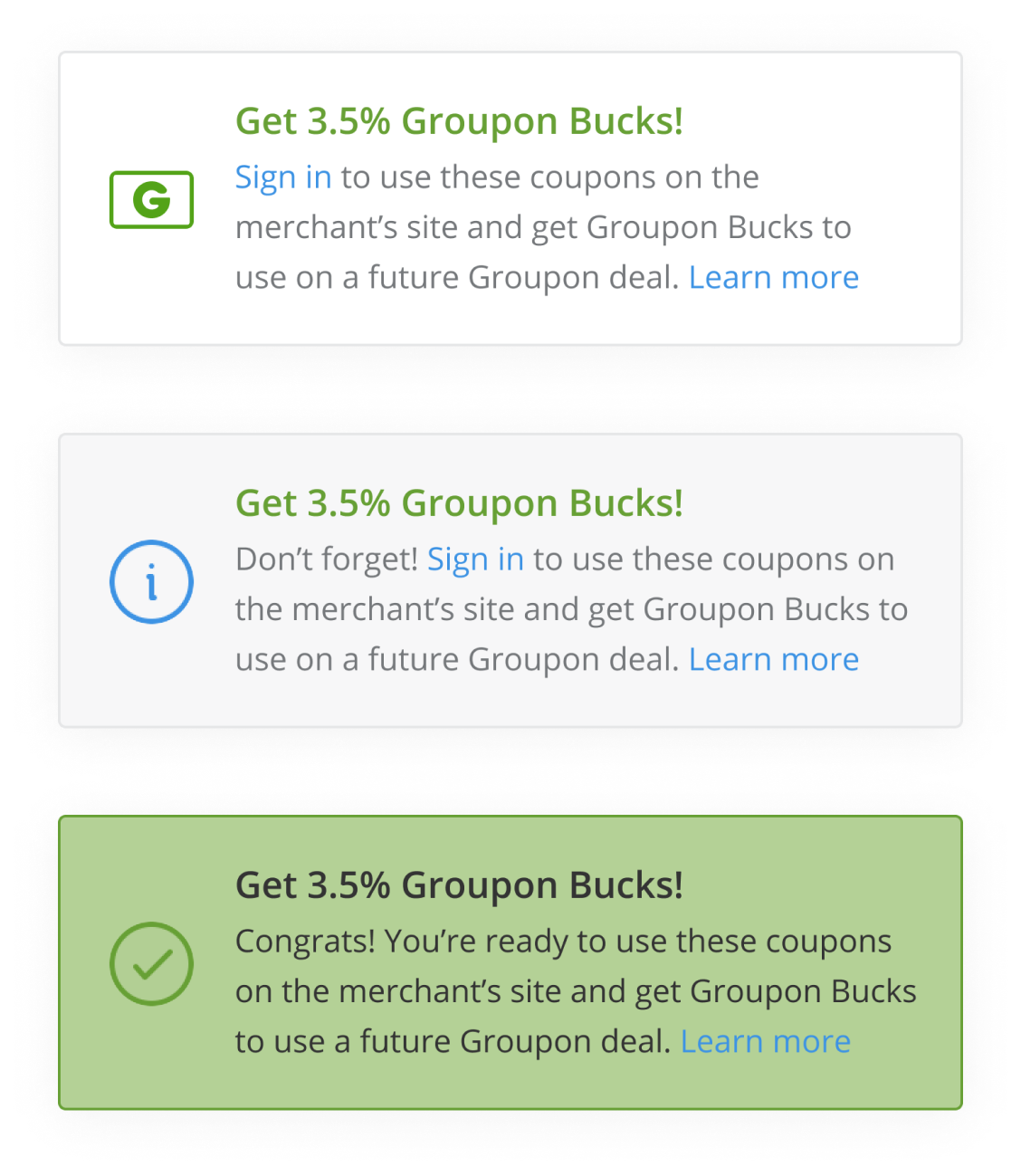 Groupon Coupons Bucks Back Example