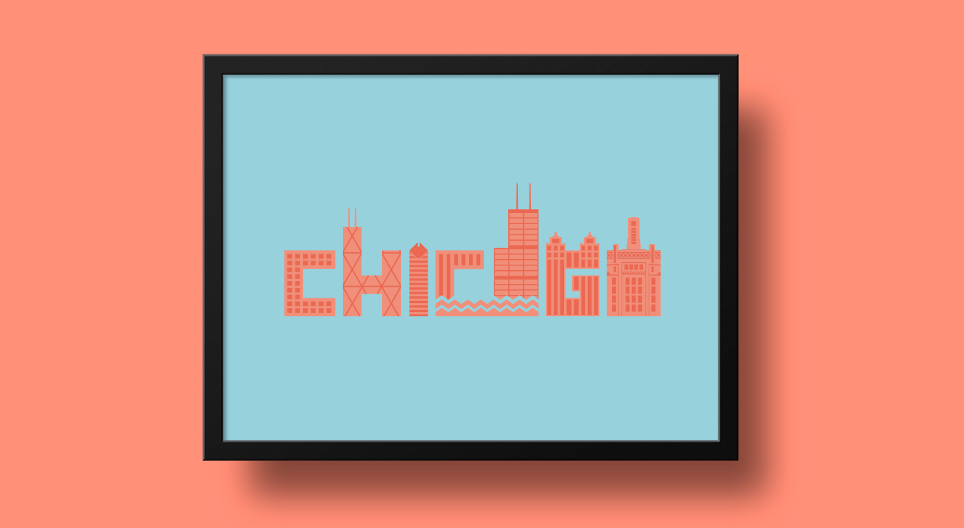 Chicago Architecture Screen Printed Poster